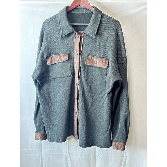 Chou Yatou Mens L Long Sleeve Gray Shacket - Picture 1 of 10